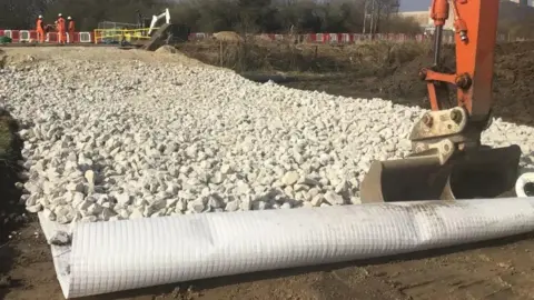 A view of works taking place.