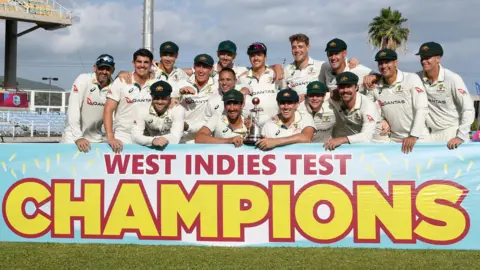 Australia with the Test series trophy