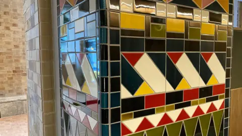 Bristol Beacon View of mosaic covered Pillars