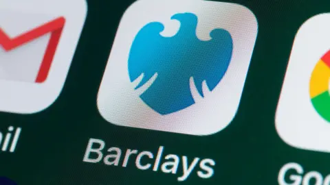 Getty Images A picture of the Barclays app on a phone