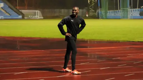Prostate Cancer UK Joe Appiah training at Crystal Palace