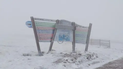 Cairngorm Mountain/Ruari Macdonald Sign Covered in Snow 