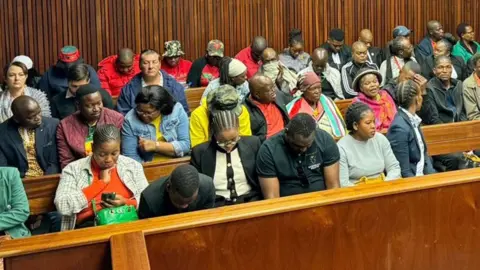 Crowds at court in Polokwane, South Africa - Wednesday 2 October 2024