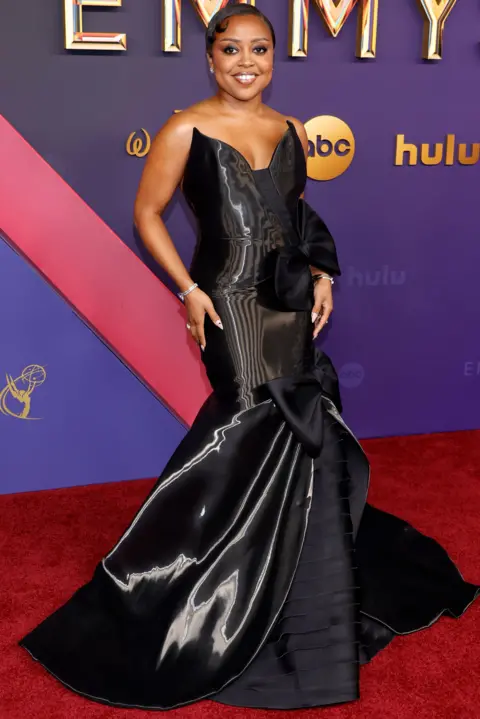 Getty Images Quinta Brunson merr pjesë në çmimet e 76-të Primetime Emmy në Teatrin Peacock më 15 shtator 2024 në Los Angeles, Kaliforni