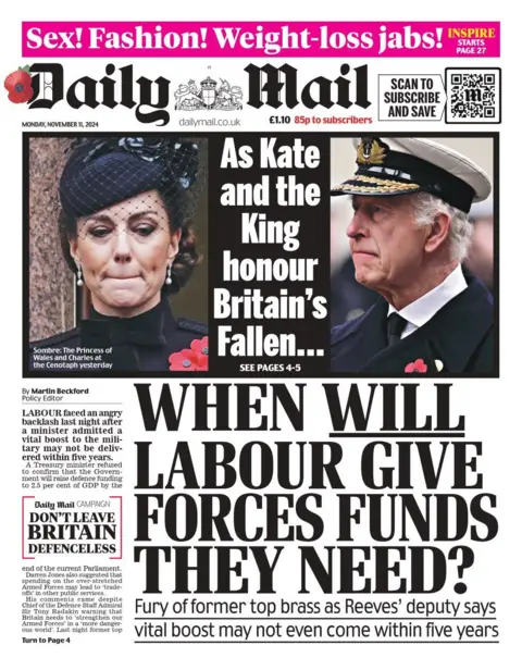 Daily Mail front page, 11 October 