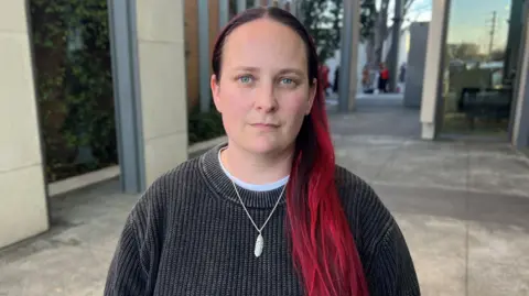 Tammy Egglestone standing outside the courthouse