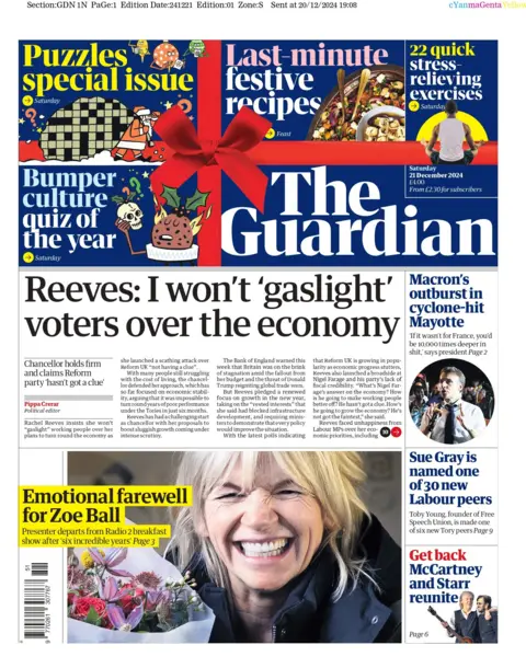 The Guardian front page