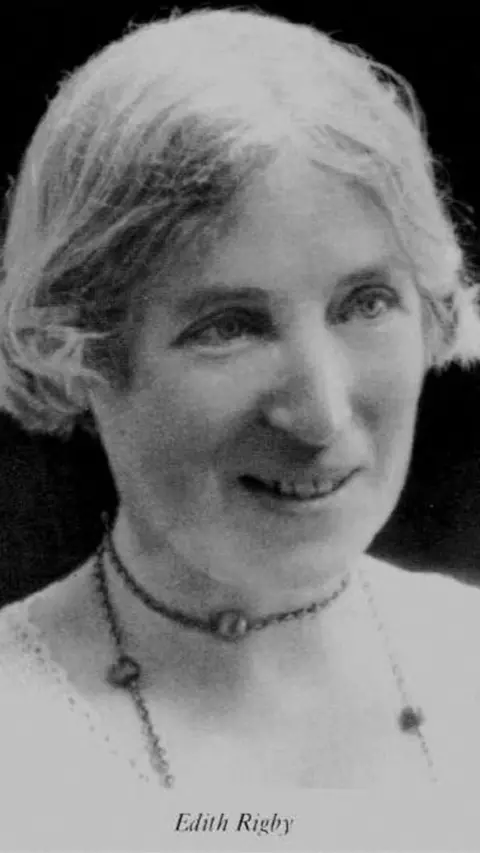 Edith Rigby shown in a black and white photo. Image payable per use, one use only, no cloning.