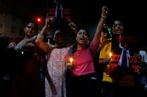 Jeet Sengupta Reclaim the Night protesters in Kolkata