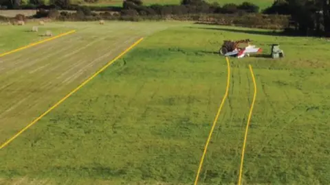 AAIB A photo showing the plane to the right of the main airfield runway