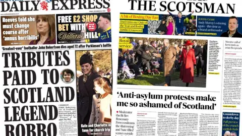 A composite image of newspaper front pages 