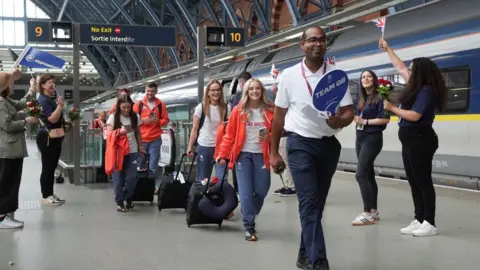 PA Team GB heading to Paris on the Eurostar 