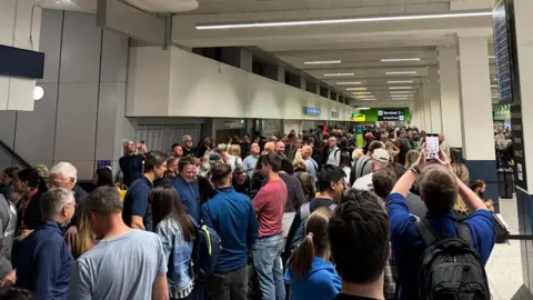 Queues at Manchester airport