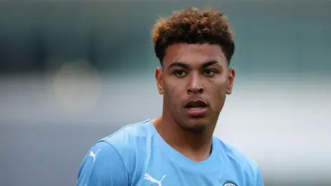 Morgan Rogers playing for Manchester City