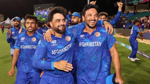 Afghanistan celebrate with a lap of honour