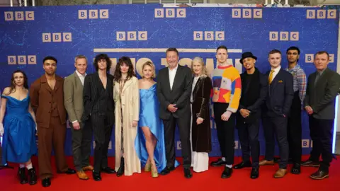 Jacob King/PA Wire This Town cast at the premier 