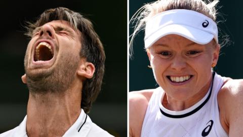 Cameron Norrie and Harriet Dart during their Wimbledon defeats