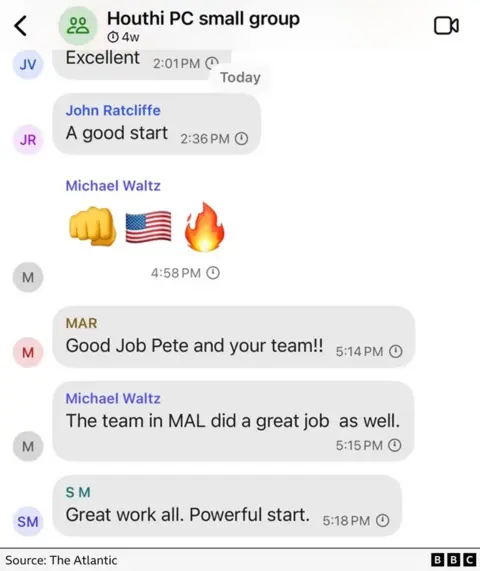 Screenshot of the text messages, showing emojis of a fist pump, American flat and flame.