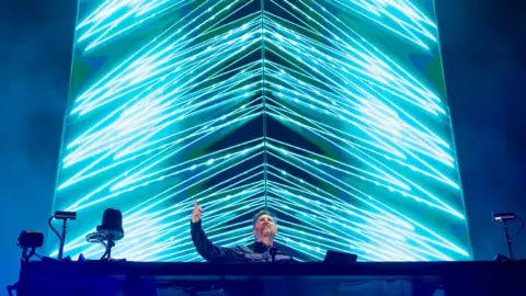 AFP French DJ, composer and producer David Guetta, performs on stage during the 34th edition of the Eurockeennes de Belfort music festival in Sermamagny, eastern France on July 7, 2024.