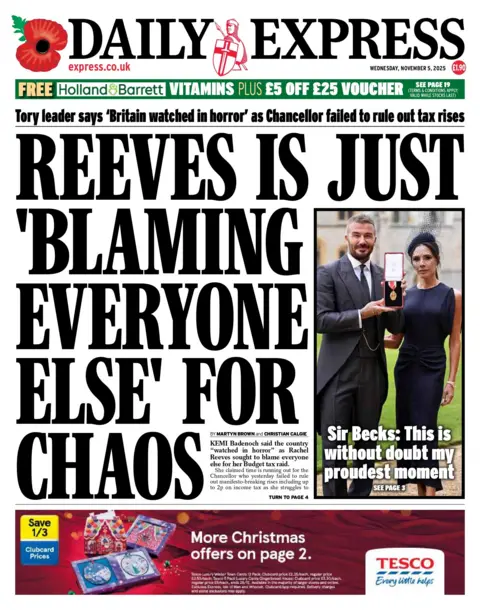 "Reeves is just 'blaming everyone else' for chaos".