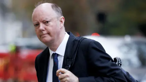 Sir Chris Whitty seen in London in 2023