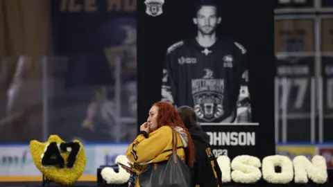 Reuters A tribute at the Motorpoint Arena in Nottingham following the death of player Adam Johnson