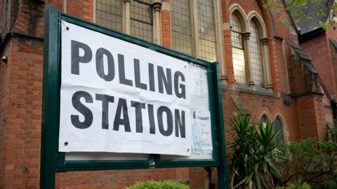 A polling station at the Baptist Church in East Dulwich, London, during local and mayoral elections in May 2024