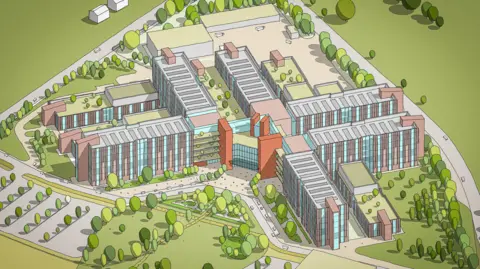 Mid Cheshire Hospitals NHS Foundation Trust Artists' impression of the Leighton Hospital plans
