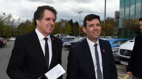 PA Media Steve Rotheram MP (left) and shadow home secretary Andy Burnham outside the Hillsborough inquests in Warrington, where the inquest jury concluded that the 96 Liverpool fans who died in the Hillsborough disaster were unlawfully killed.
