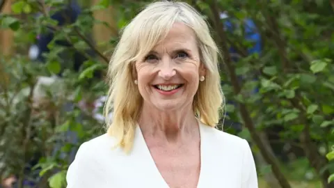 Getty Images BBC weather presenter Carol Kirkwood pictured at the RHS Chelsea Flower Show on 19 May 2025
