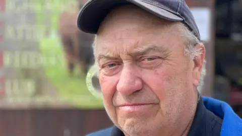 Farmer Geoff Hutchinson at the Great Yorkshire Show, the background is out of focus.