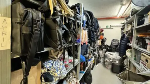 Southeastern Railway Lost property in a Southeastern storeroom