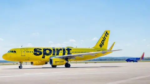 Spirit Airlines aircraft in Austin, Texas on 13 November. 