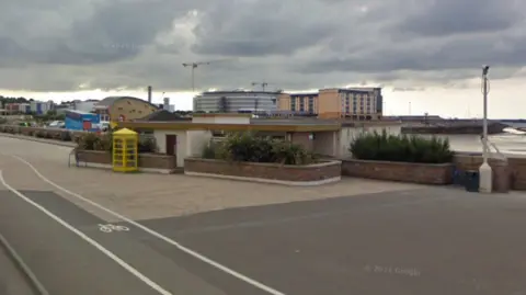 A google street view image of the public toilets on St Helier Esplanade. 