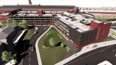 Darlington Borough Council Artist's impression of station car park
