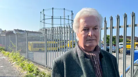 BBC/Sam Dixon-French Aghast campaigner Stephen White at the site of the former gasworks in Brighton