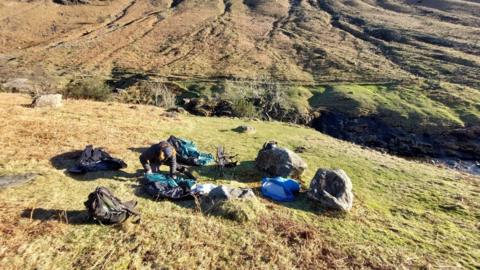 Rangers cleaning up in Wasdale after fly campers left rubbish
