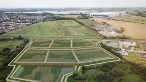 Yorkshire Water An artist's impression of the wetland planned at South Elmsall wastewater treatment works