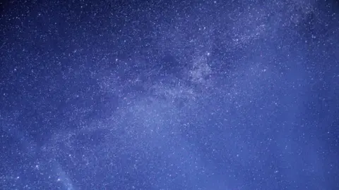 Jack March/BBC Weather Watchers A dark blue sky is speckled with millions of stars.