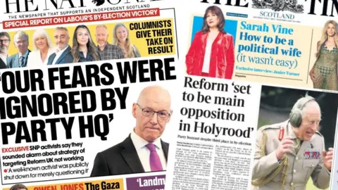 Newspaper front pages from June 7