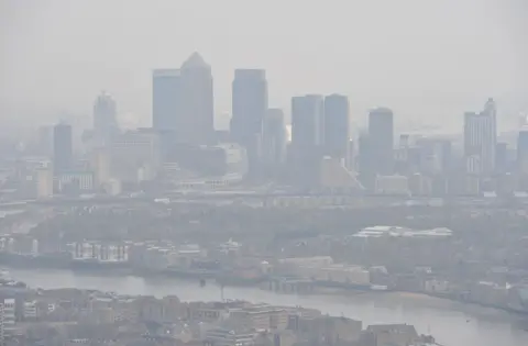 PA Media File image of smog above the London skyline.