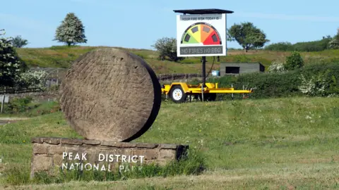 David Bocking Wildfire warning sign in Derbyshire