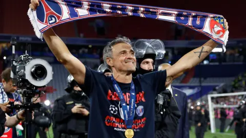 Luis Enrique celebrates