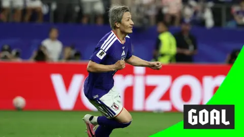 Daizen Maeda celebrates