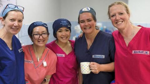 Some of the anaesthetic nurses on the Southampton medical team