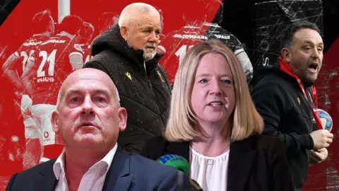 Richard Collier-Keywood, Abi Tierney, Warren Gatland and Matt Sherratt