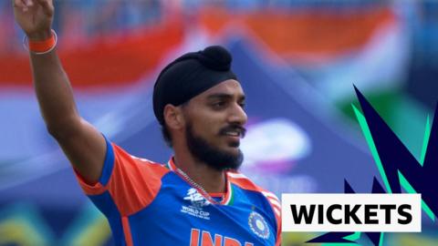 India's Arshdeep Singh celebrates a wicket