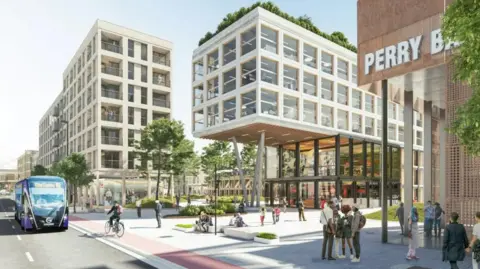 Birmingham City Council Artist's impression of Perry Barr Station and Birchfield Gateway