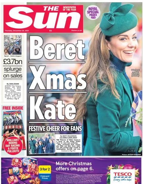 The Sun: Beret Xmas Kate