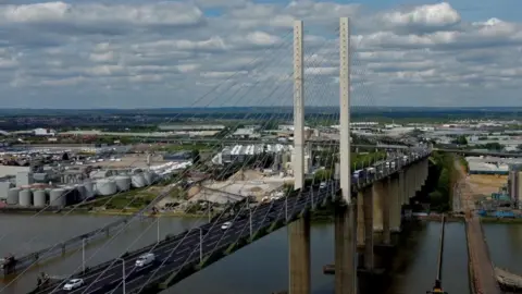 The Queen Elizabeth Bridge - the Dartford Crossing links Essex and Kent